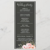 Elegant Floral Blush Pink Botanical Modern Wedding Programma (Achterkant)