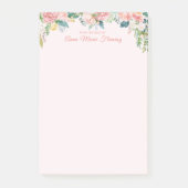 Elegant Floral Blush Pink Rose Peony Name Post-it® Notes (Voorkant)