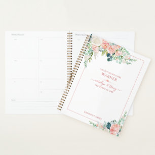 Élégant Floral Blush Rose Script Mariage