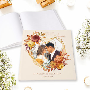 Élégant Floral Boho Tombez amoureux Photo Mariage