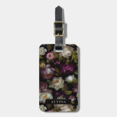 Elegant  Floral | Bold Moody Monogram Bagagelabel (Voorkant verticaal)