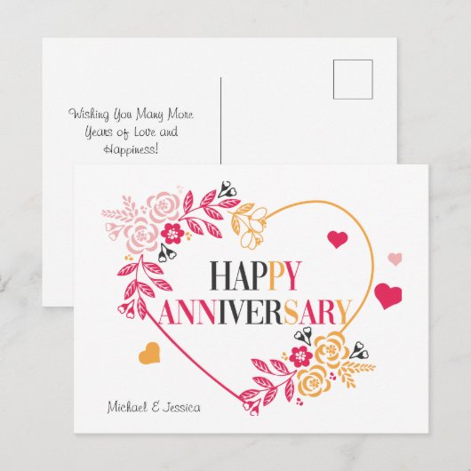 Elégant Floral Bonne Carte Anniversaire (Devant / Derrière)