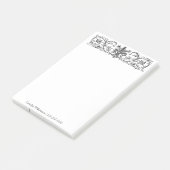 Elegant Floral Border Custom Black White Large Post-it® Notes (Schuin)
