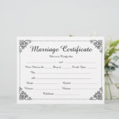 Elegant Floral Border Script Huwelijkscertificaat (Staand voorkant)