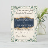 Elegant Floral Border Wedding Invitation Card | (Debout devant)