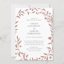 Elegant Floral Border Wedding Uitnodiging
