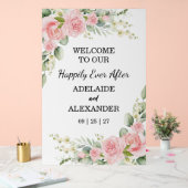 Elegant Floral Botanical Rose Pink Wedding   (Mariage)