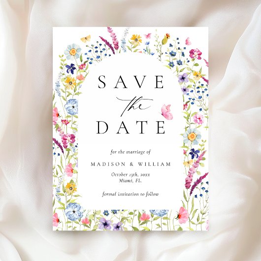 Elegant Floral Botanical Rustic Save the Date Briefkaart