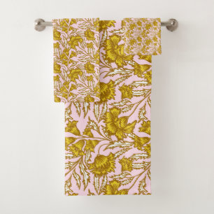 Élégant floral botanique boho rose jaune