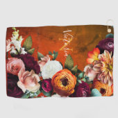 Elegant Floral botanische benaming Rustische Vinta Golfhanddoek (Horizontaal)