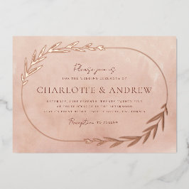 Elegant Floral Bough Gold Foil Wedding Invitation Folie Uitnodiging