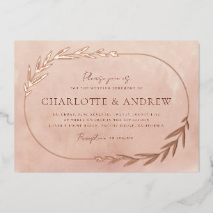 Elegant Floral Bough Gold Foil Wedding Invitation Folie Uitnodiging