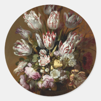 Elegant Floral Bouquet | Nederlandse Kunstkunst Ronde Sticker
