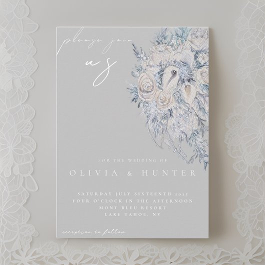 Elegant Floral Bouquet Wedding Invitation