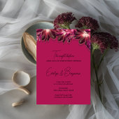 Elegant Floral Bourgondië repetitie diner Kaart