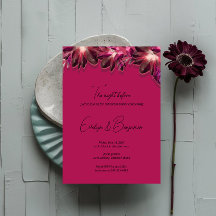 Elegant Floral Bourgondië repetitie diner