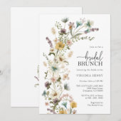 Elegant Floral Bridal Brunch Kaart (Voorkant / Achterkant)