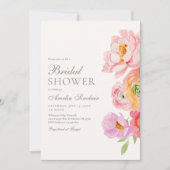 Elegant Floral Bridal Shower Invitation (Devant)