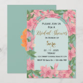 Elegant Floral Bridal Shower Invitation (Devant / Derrière)