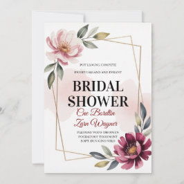 Elegant Floral Bridal Shower Invitation | Modern Kaart
