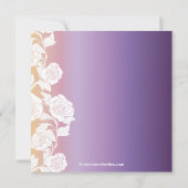Elegant Floral Bridal Shower Invitation Paars Kaart (Achterkant)