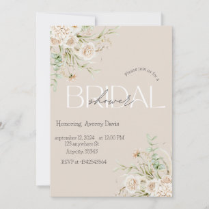 Elegant Floral Bridal Shower Kaart