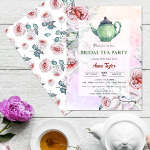 Elegant Floral Bridal Tea Party Kaart