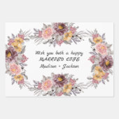 Elegant Floral Bride & Groom Wedding Inpakpapier Vel (Voorkant 3)