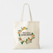 Elegant Floral Bridesmaid Canvas tas (Achterkant)