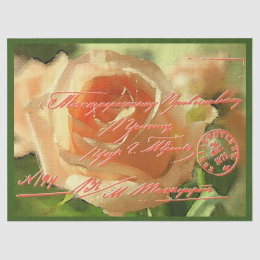 Elegant  Floral Briefkaart Weefpapier Tissuepapier (Voorkant)