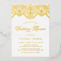 Elegant Floral Brocade Lace Wedding Shower