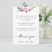 Elegant floral bruiloft bedankkaart (Staand voorkant)