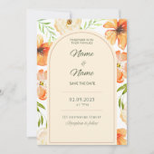 Elegant floral bruiloft kaart (Voorkant)