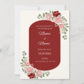 Elegant floral bruiloft kaart (Voorkant)