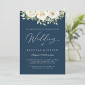 Elegant floral bruiloft kaart (Staand voorkant)