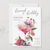 Elegant Floral Brunch & Bubble Vrijgezellenfeest I Kaart (Voorkant)