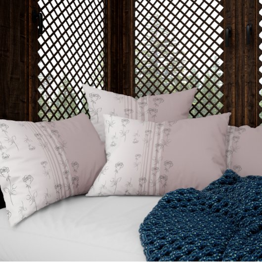 Elegant Floral Brush Roos Kussensloop