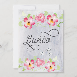 Elegant Floral Bunco Girls Night Out Party Kaart
