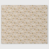 Elegant Floral Bunny Pattern paaspapier Cadeaupapier (Vlak)