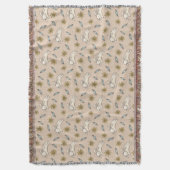 Elegant Floral Bunny Pattern Paasthrow Blanket Deken (Voorkant Verticaal)