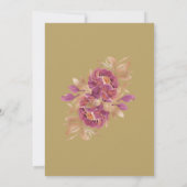 Elegant Floral Burgundy & Gold Quinceanera Kaart (Achterkant)