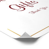 Elegant Floral Burgundy Gold Waterverf Tabletop Poster (Hoek)