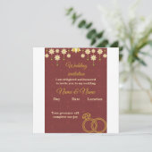 Elegant Floral Burgundy Wedding Invitation (Debout devant)