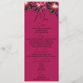 Elegant Floral Burgundy Wedding Menu (Voorkant)