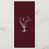 Elegant Floral Burgundy Wedding  Menu (Achterkant)