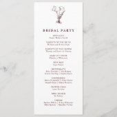 Elegant Floral Burgundy Wedding  Programma (Achterkant)