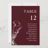 Elegant Floral Burgundy Wedding Seating Chart (Voorkant)