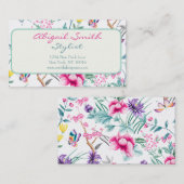 Elegant Floral & Butterflies Pattern Visitekaartje (Voorkant / Achterkant)