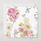 Elegant Floral Butterfly Wedding Invitation Kaart (Achterkant)