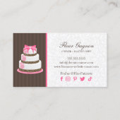 Elegant Floral Cake Bakery Visitekaartje (Achterkant)